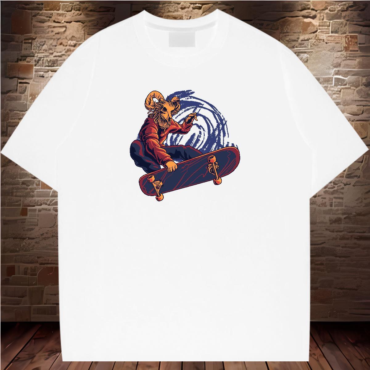 T Shirt For Man 230g 100% Cotton sheep Street wear Hip Hop Short Sleeve O-Neck DIY Printed Men Tops Tees DIY Customized Comfortable Tops Shirt