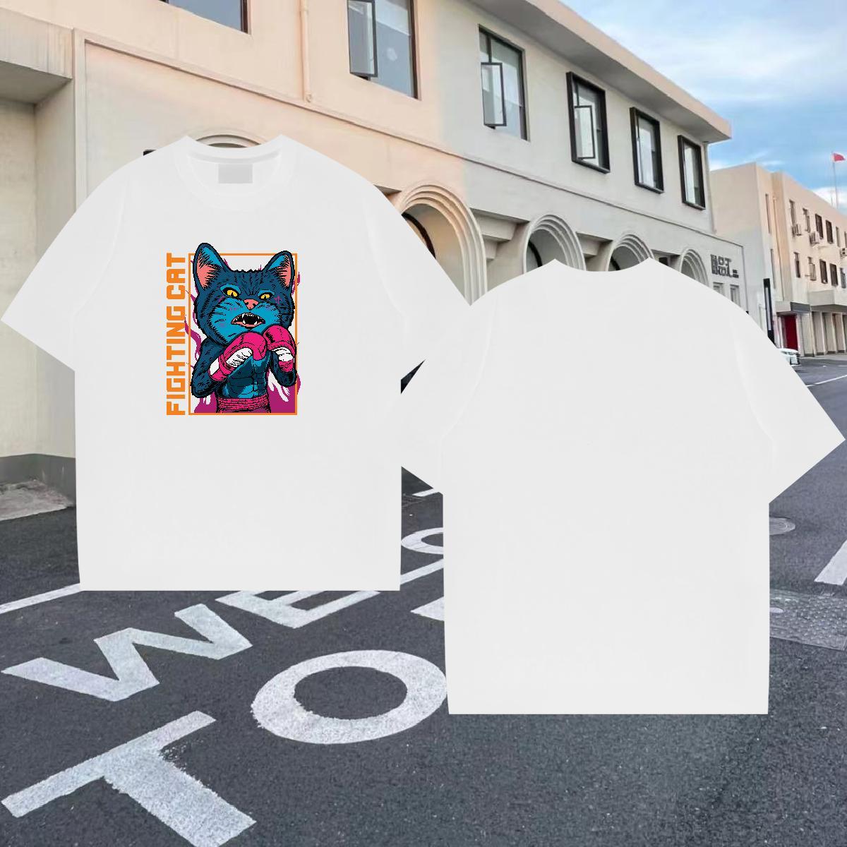 Stylist T Shirt For Man 230g Cotton letter Home Outdoor Tees Shirts Crew Neck Breathable Designer Tshirts Custom Cartoon