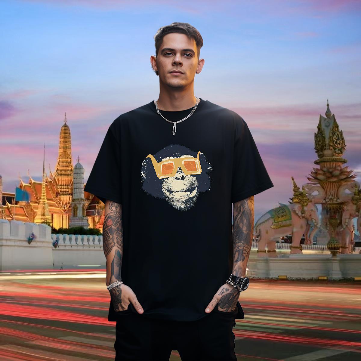 Men T Shirts 100% Cotton 230g Anime Printing Street Breathable Crew Neck Customized Print Men Tees Stylist Brand Tshirts