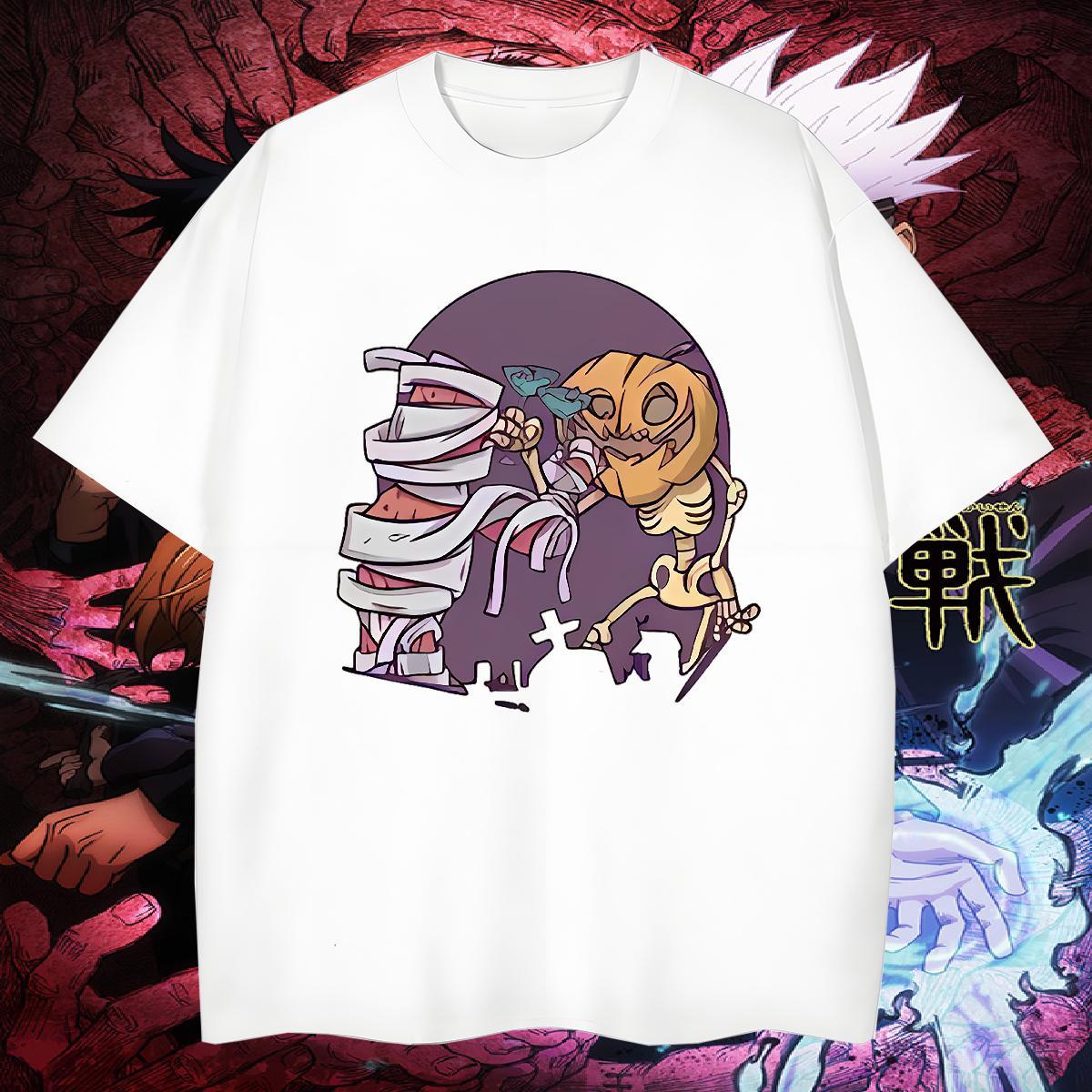 Brand Tshirt for Man Woman 230g 100% Cotton halloween Men T Shirts Hip Hop Short Sleeve O-Neck Cartoon Printing L-4XL Fashion New Top Tees