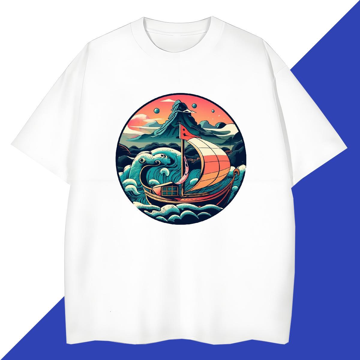 Loose Fit Couples T Shirts 230g Cotton High Street Hip Hop beach Oversized Breathable Crew Neck Custom Man T Shirts Tees