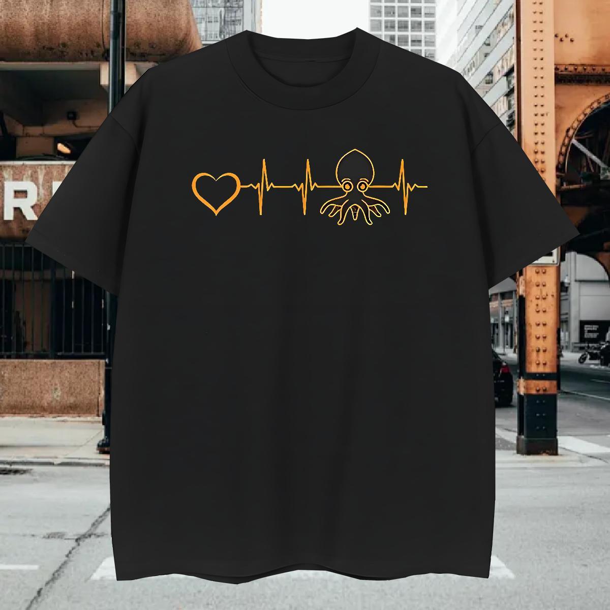 Mens T Shirts 230g Cotton heart Casual Beach Crew Neck Breathable Plus Size Custom Tshirts DIY Loose Top Tees