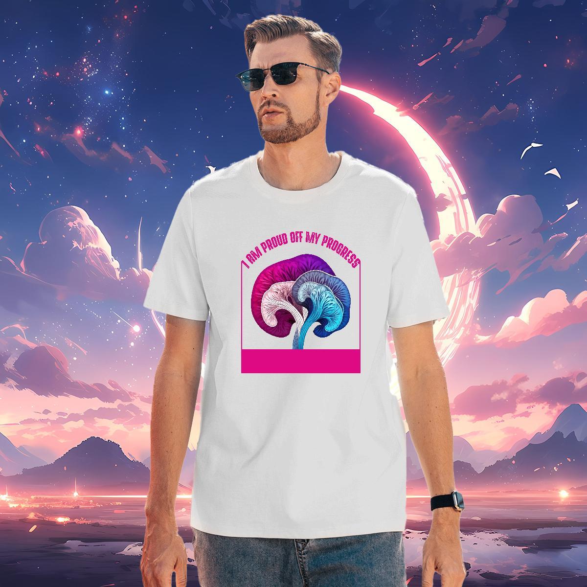 Mens T Shirts 230g 100% Cotton mushroom Summer Casual Crew Neck DIY Logo Oversized Men Tshirts Designer Fashion Classic Clothes