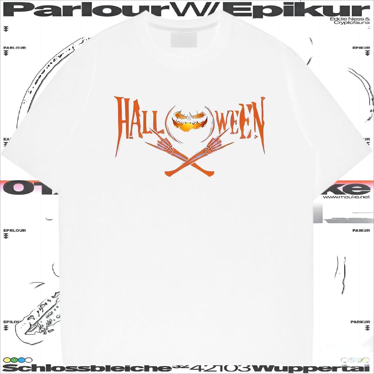 Customized T shirt 230g 100% Cotton halloween Hip Hop Street Tshirts Pure Cotton High Quality Couples T Shirts Cartoon Print
