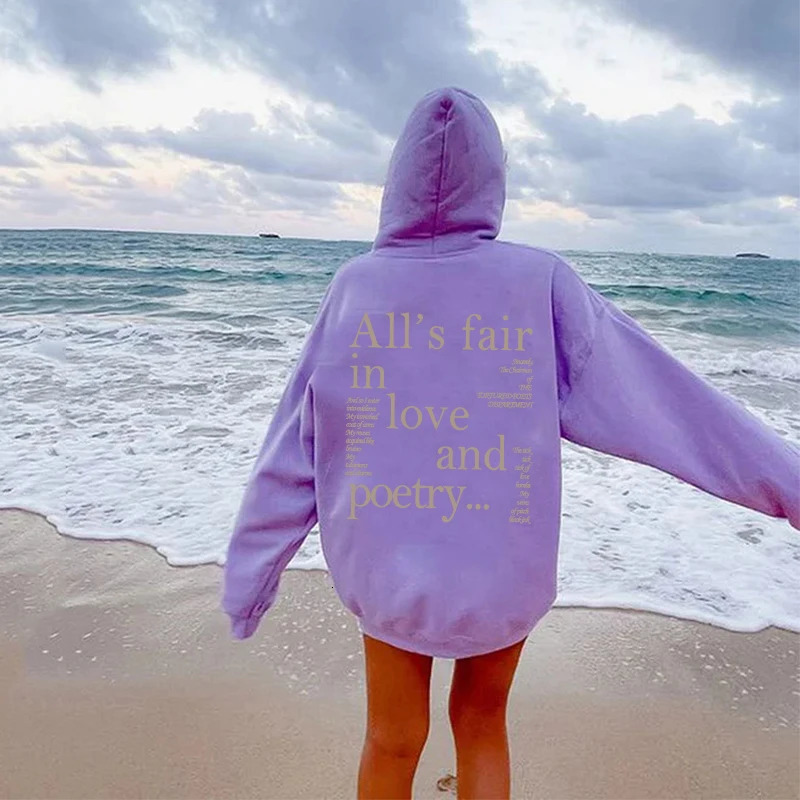 Female Hooide Tortured Poets Department Crewneck Sweatshirt Alls Fair in Love and Poetry Hoodie Womans Clothing Sweat 240806