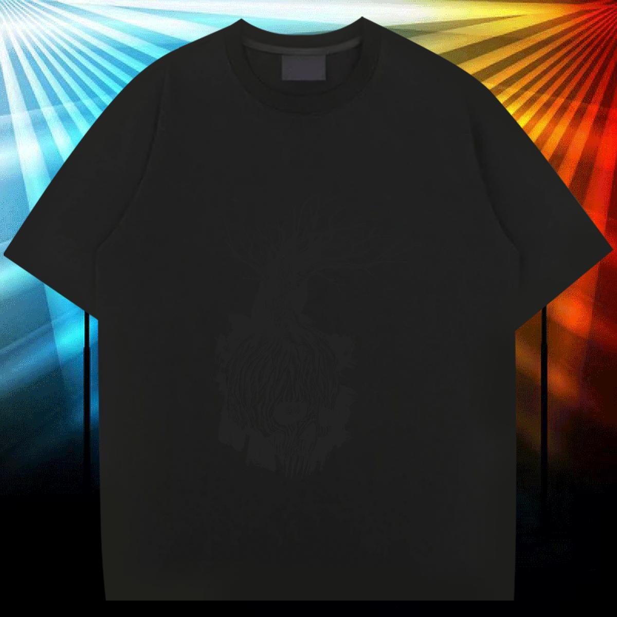 2024 Designer T Shirts Men 100% Cotton 230g tree Street Casual Tee Shirt Breathable Short Sleeve Popular Mens Tshirts DIY Logo Oversized