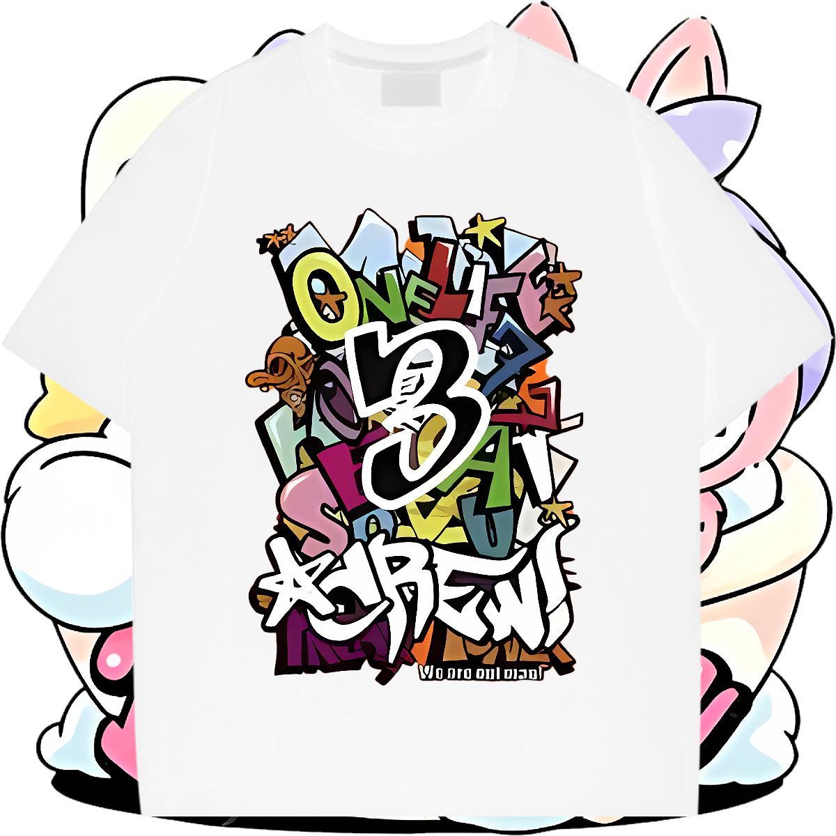 Unisex Men Tops Tees 100% Cotton 230g Anime Printing Street letter Oversized 4XL Short Sleeve Soft Designer T Shirt For Man Clothes