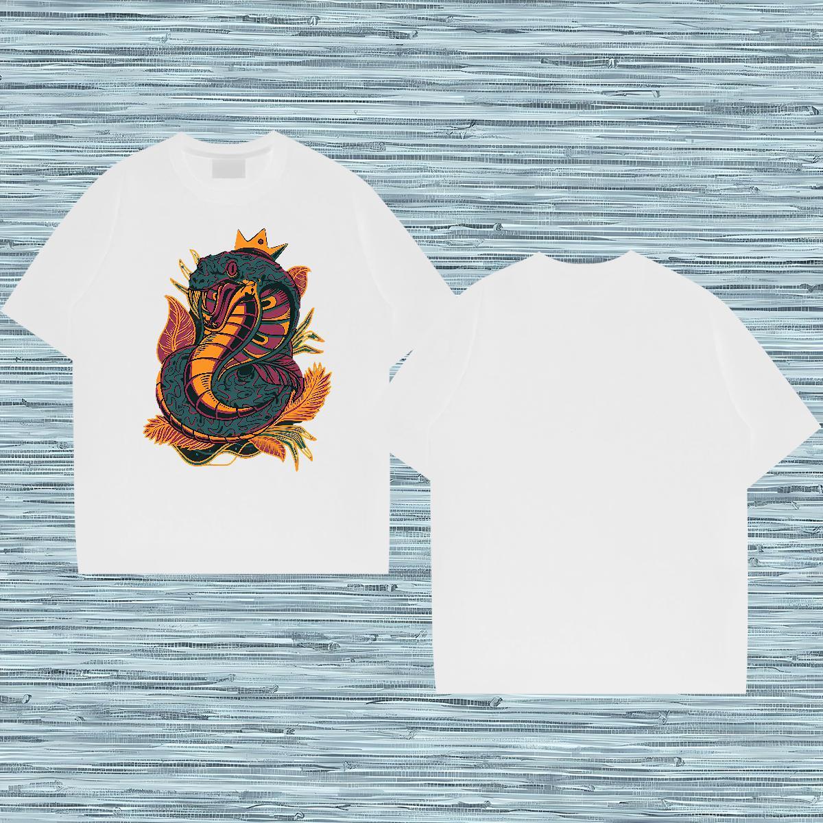 Designer Mens T Shirts 230g 100% Cotton snake Street Wear Breathable Crew Neck Brand Men Tees Custom Print Oversized