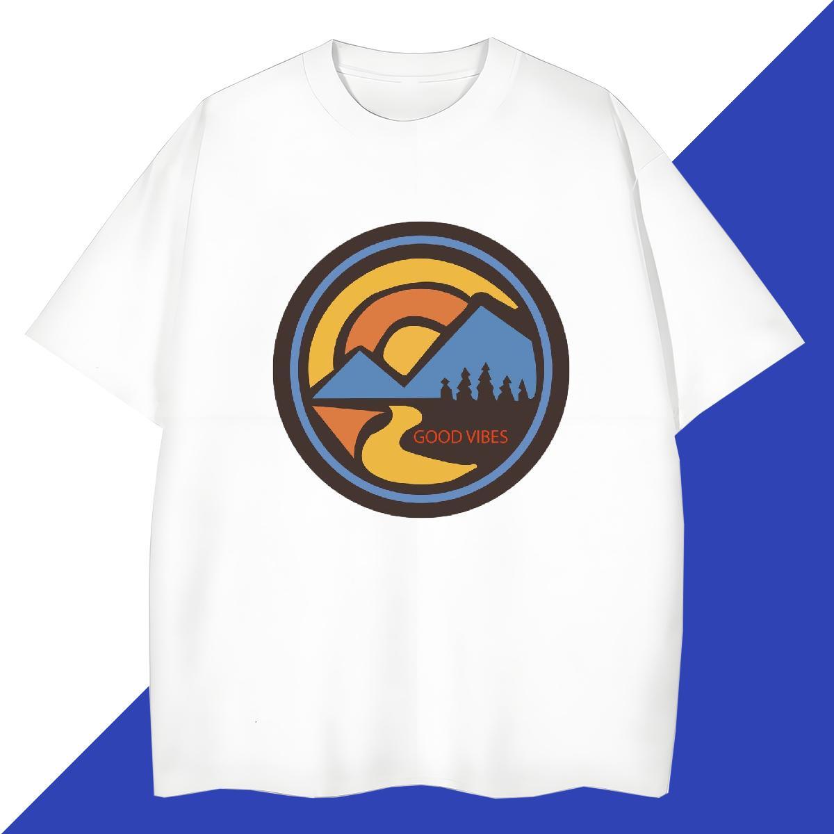 Wholesale Men Tshirts 230g Pure Cotton Street mountains Custom Anime Breathable DIY Customized Man T Shirts Tops Tees