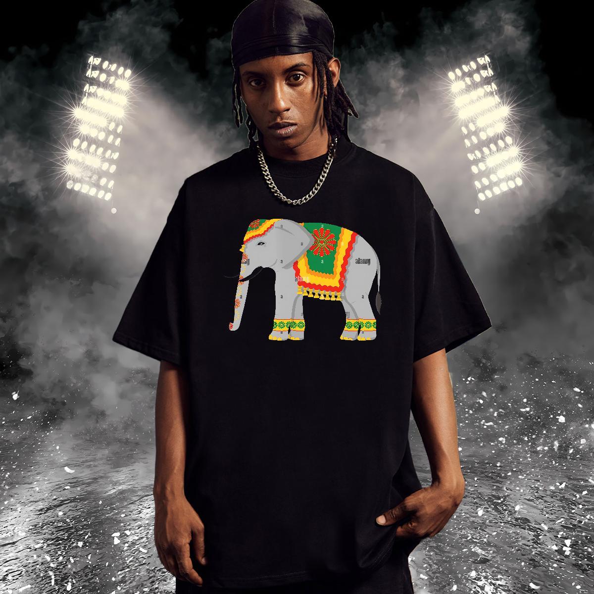 Stylist Mens T Shirts 100% Cotton 230g elephant Casual Daily Wear Tees Shirts Short Sleeve O-Neck High Quality Men Clothes T-Shirt DIY Logo Oversized