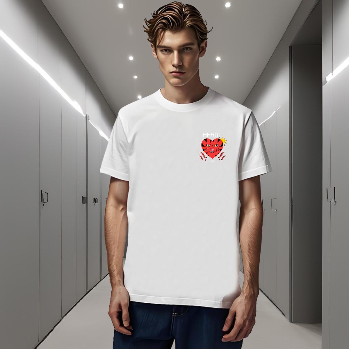 T shirt 230g Pure Cotton face Anime Printing Street Short Sleeve Soft Plus Size Cartoon Couples T Shirts Classic Casual Brand Tee Shirt