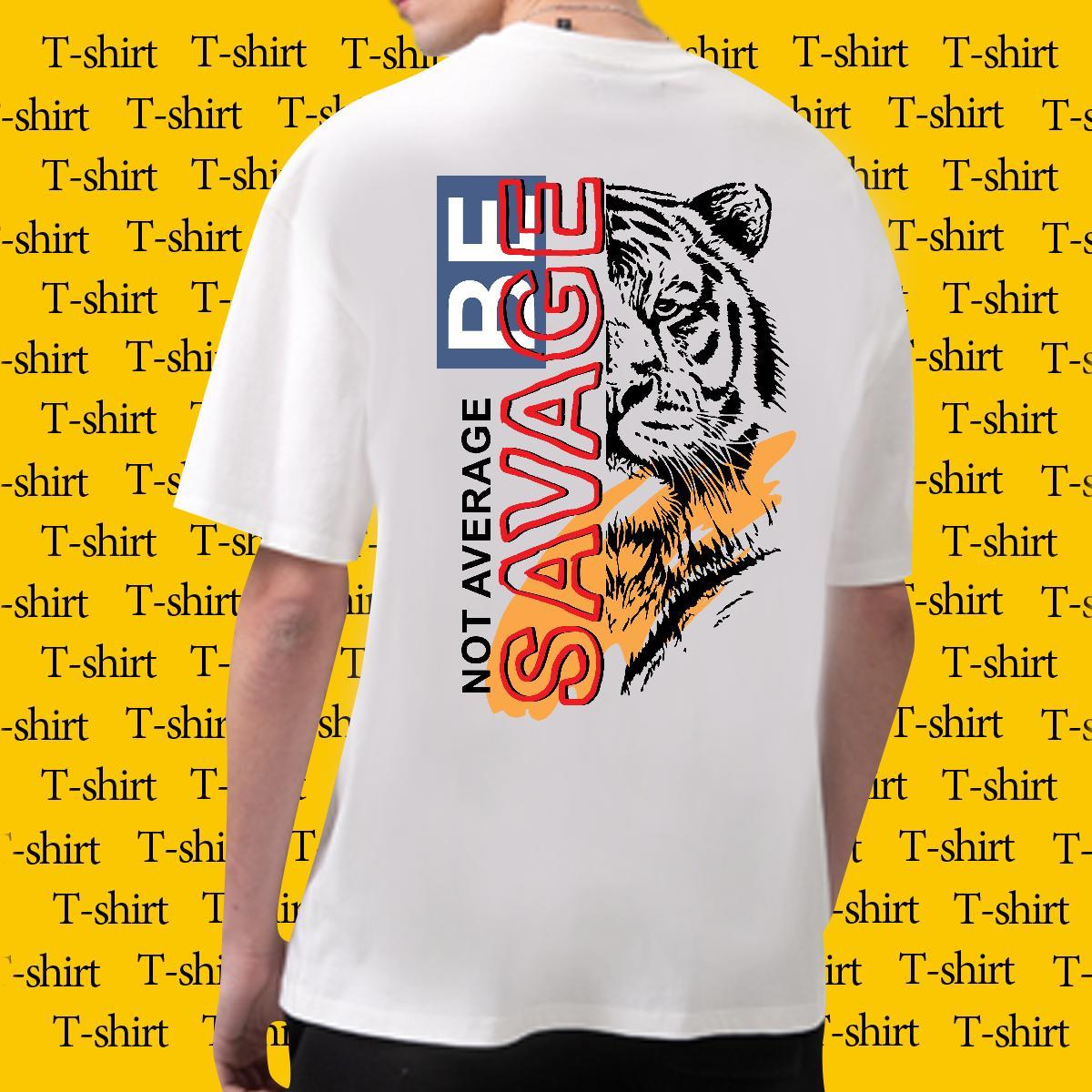 Fashion T shirt 100% Cotton 230g Daily Wear Tees Breathable Crew Neck Cool Design Men Clothes T-Shirt Custom Cartoon