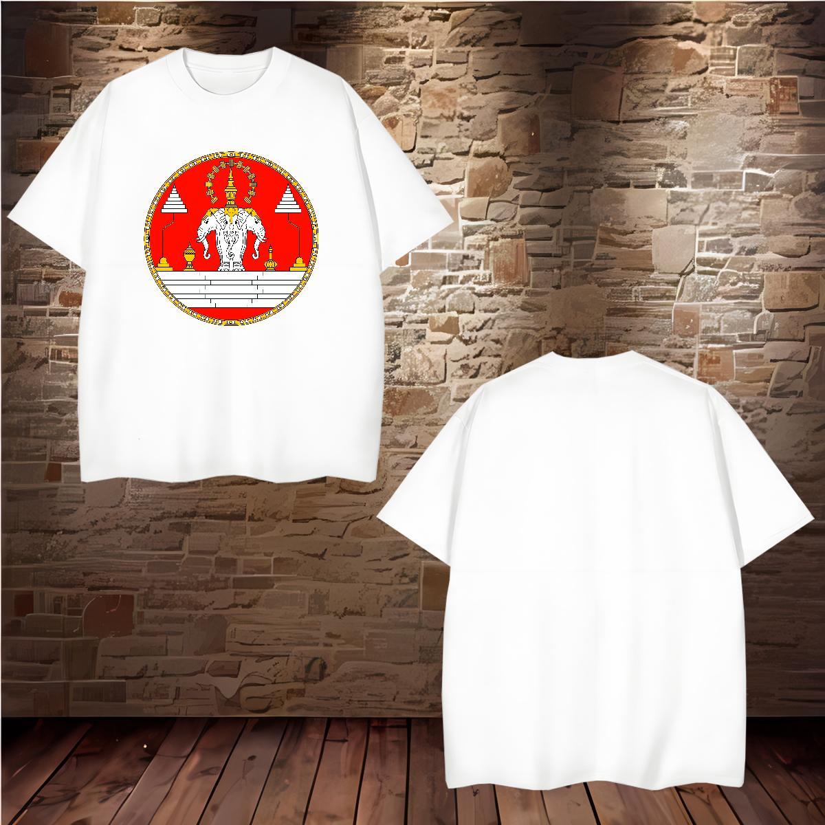 2024 DIY Mens T Shirts 230g 100% Cotton elephant Casual Beach Wear Breathable Crew Neck Comfortable Men Tops Tees Cartoon Printing L-4XL