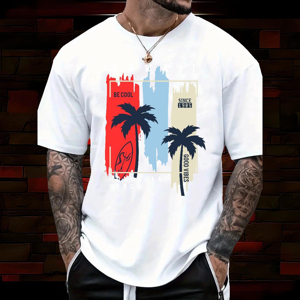 Customized Mens T Shirts 230g 100% Cotton tree Street Wear Top Tees Breathable Soft Popular Couples T Shirts Asian Size
