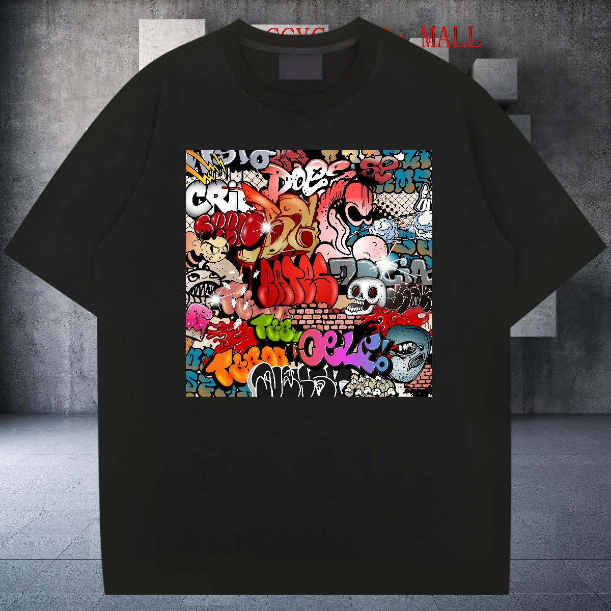 Designer Fashion Men T Shirts skull Polos 100% Cotton 230g Beach Soft DIY Printed Breathable Crew Neck Couples T Shirts
