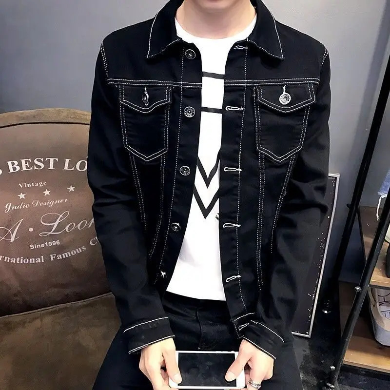 2024 Religion Denim Jacket Black Vintage Hip Hop Slim Fit Streetwear Y2K Clothes denim jacket men motorcycle y240810