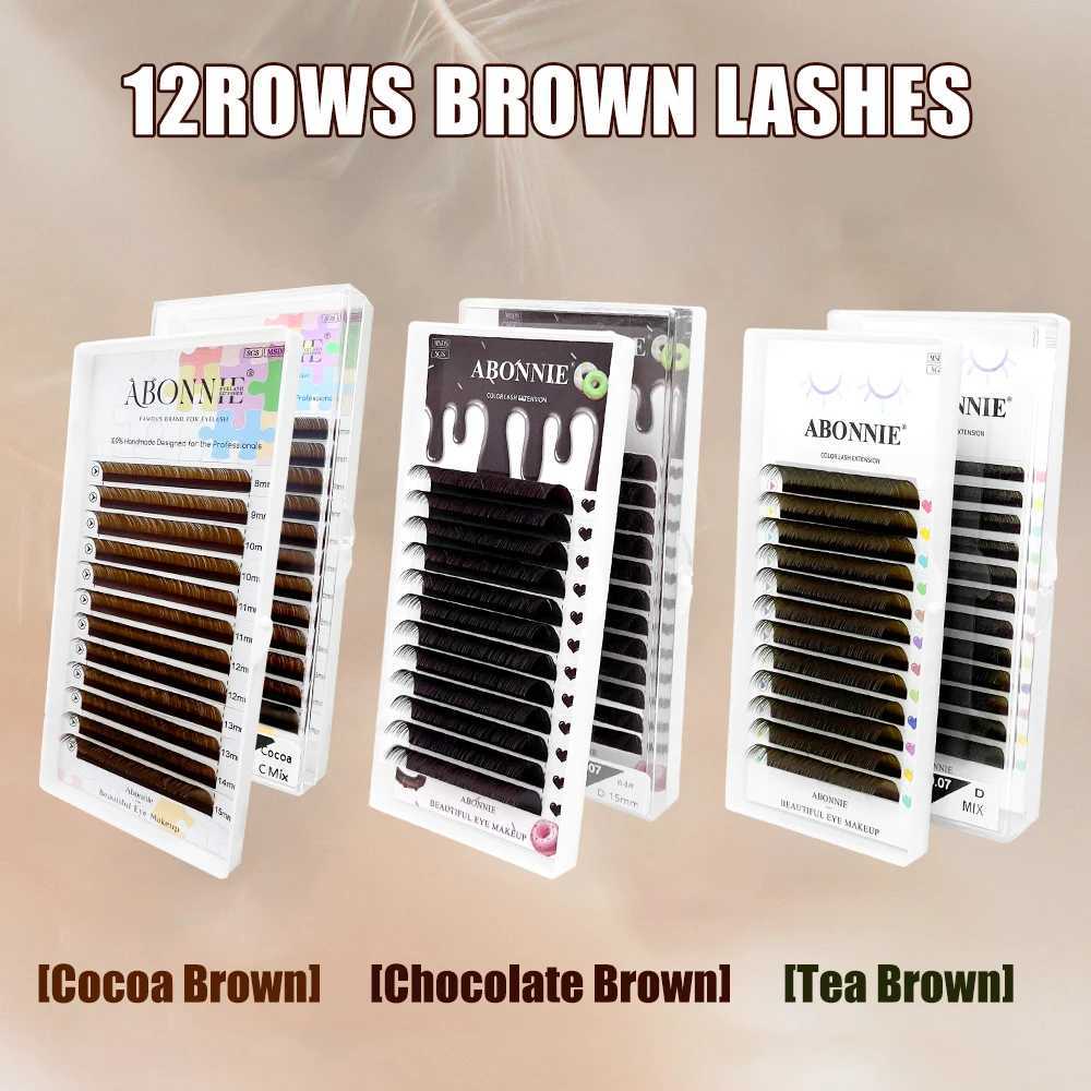 Abonnie 0.03mm Brown Personal Eyelash Extension Cashmere Soft Classic Dark Brown Eyelash Extension CC Brown Natural Eyelash W240803