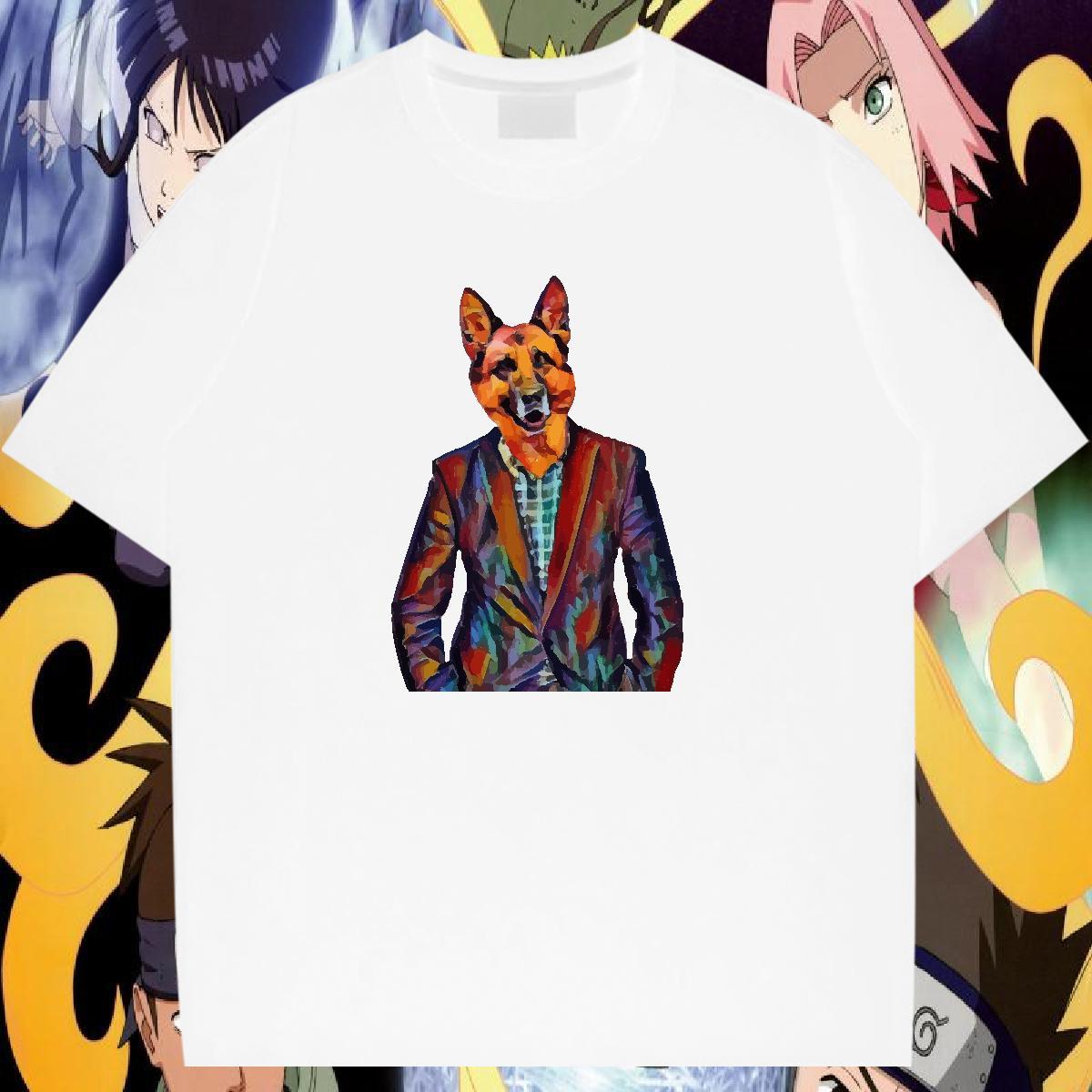 Wholesale T shirt 230g Cotton Dog Street wear Hip Hop Polos Breathable Short Sleeve Popular Men Tshirts Plus Size Custom