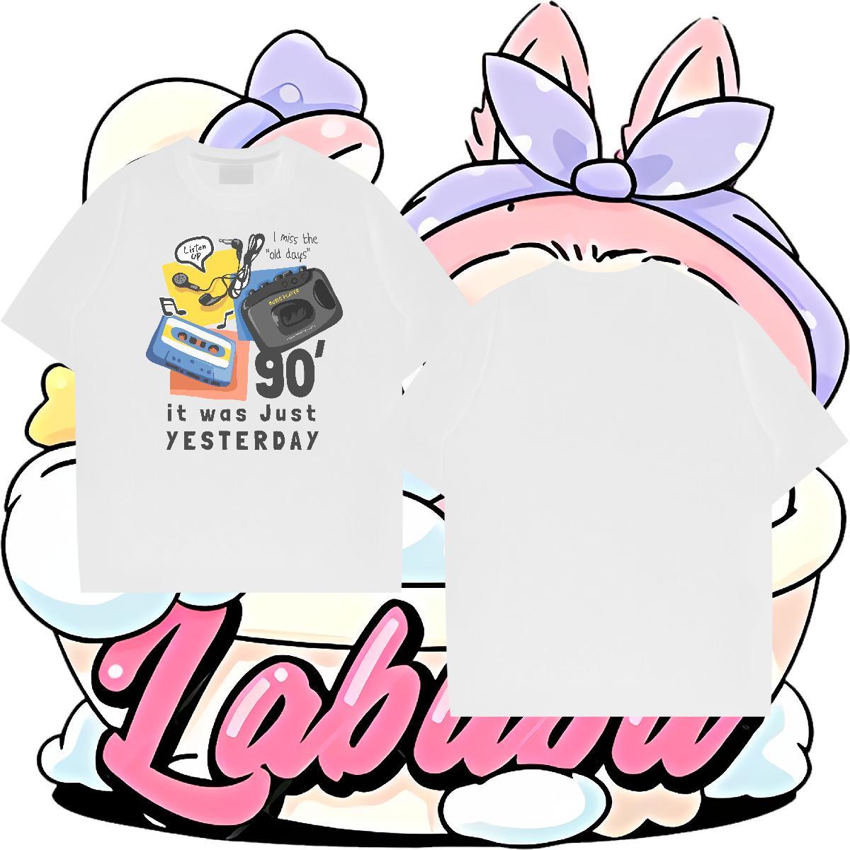 Wholesale Men Clothes T-Shirt 230g 100% Cotton Daily Outfit radio Black White Breathable Short Sleeve DIY T shirt Polos