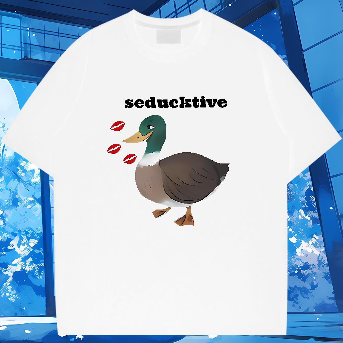 Fashion Designer Man T Shirts 230g 100% Cotton duck Anime Printing Street Clothes Round Neck Short Sleeve Loose Men Clothes T-Shirt Black White