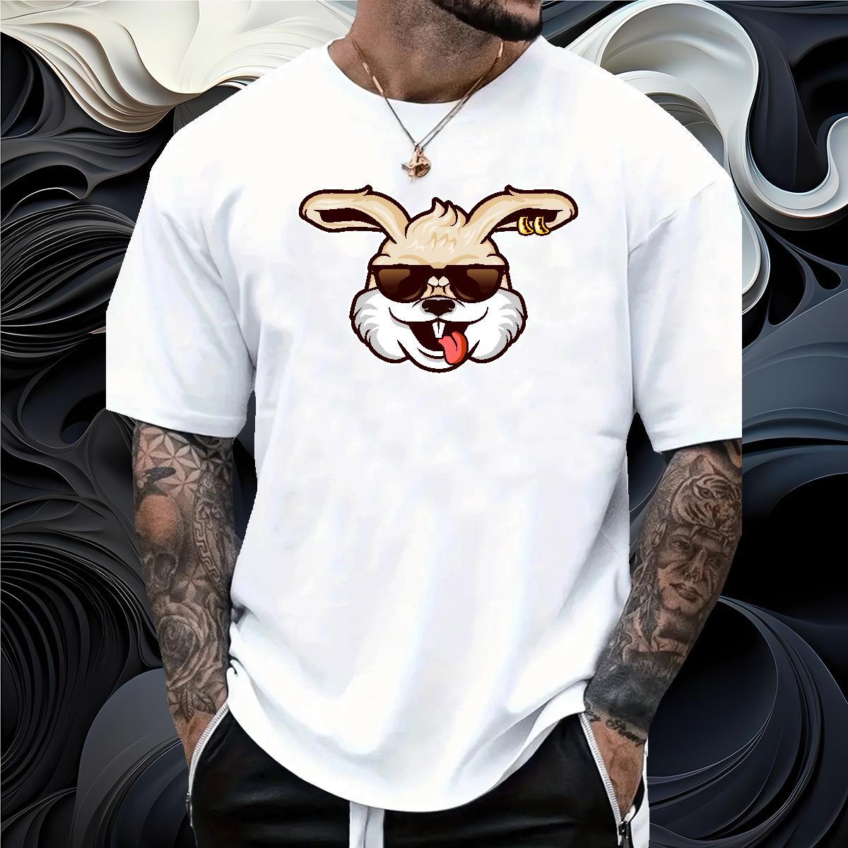 DIY Customized Mens T Shirts 230g Pure Cotton rabbit Hip Hop Polos Breathable Short Sleeve High Quality Couples T Shirts Oversized 3XL 4XL