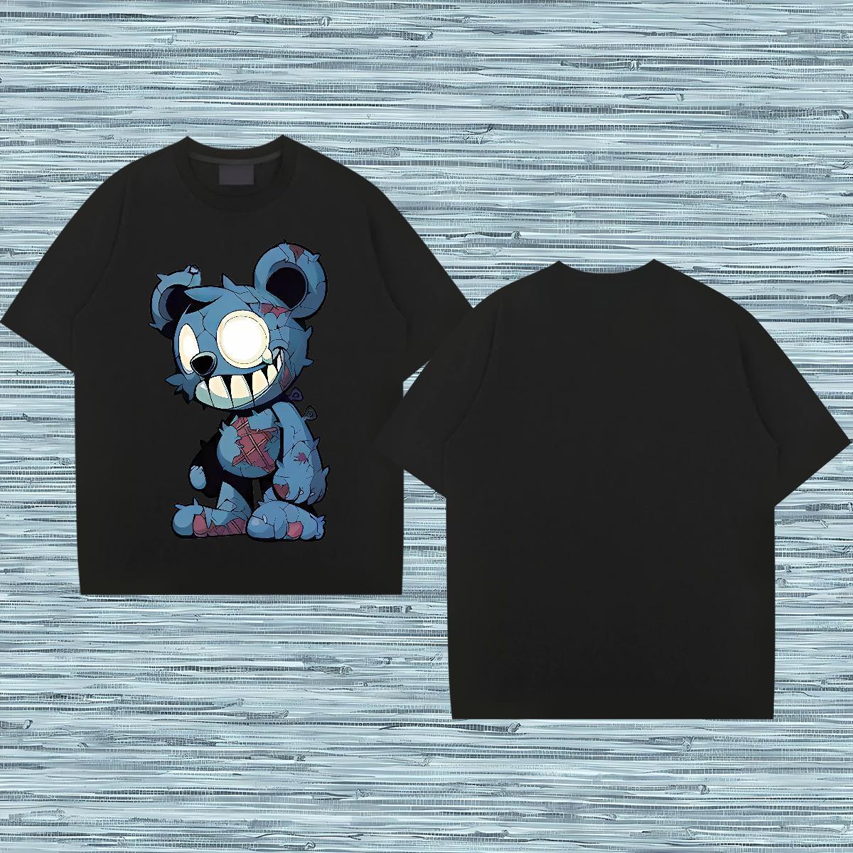 Factory Direct T-Shirts for Men 100% Cotton 230g bear Daily Outfit Tee Shirt Breathable Crew Neck Wholesale Men Tees DIY