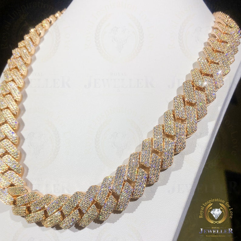 necklace moissanite chain Iced Out Pass Diamond Tester Vvs Jewelry Bracelet Women 18mm Cuban Link