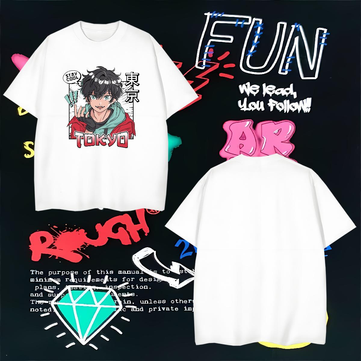 Mens T Shirts 230g 100% Cotton caricature Spring Summer Breathable Customized Tshirts Fashion Designer Popular Clothes