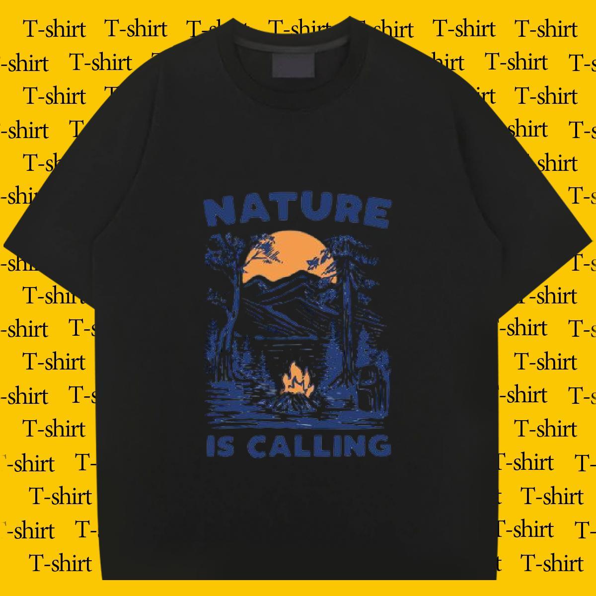 Brand Men Tees 100% Cotton 230g Casual Daily Wear mountains Custom Printing Breathable Short Sleeve DIY T shirt Tee Shirt