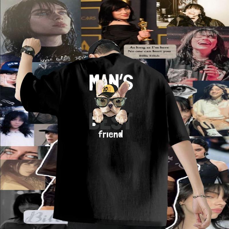 Designer Fashion Mens T Shirts 230g Pure Cotton dog Summer Casual Tees Shirts Breathable Crew Neck Wholesale Men Tshirts Floral Print