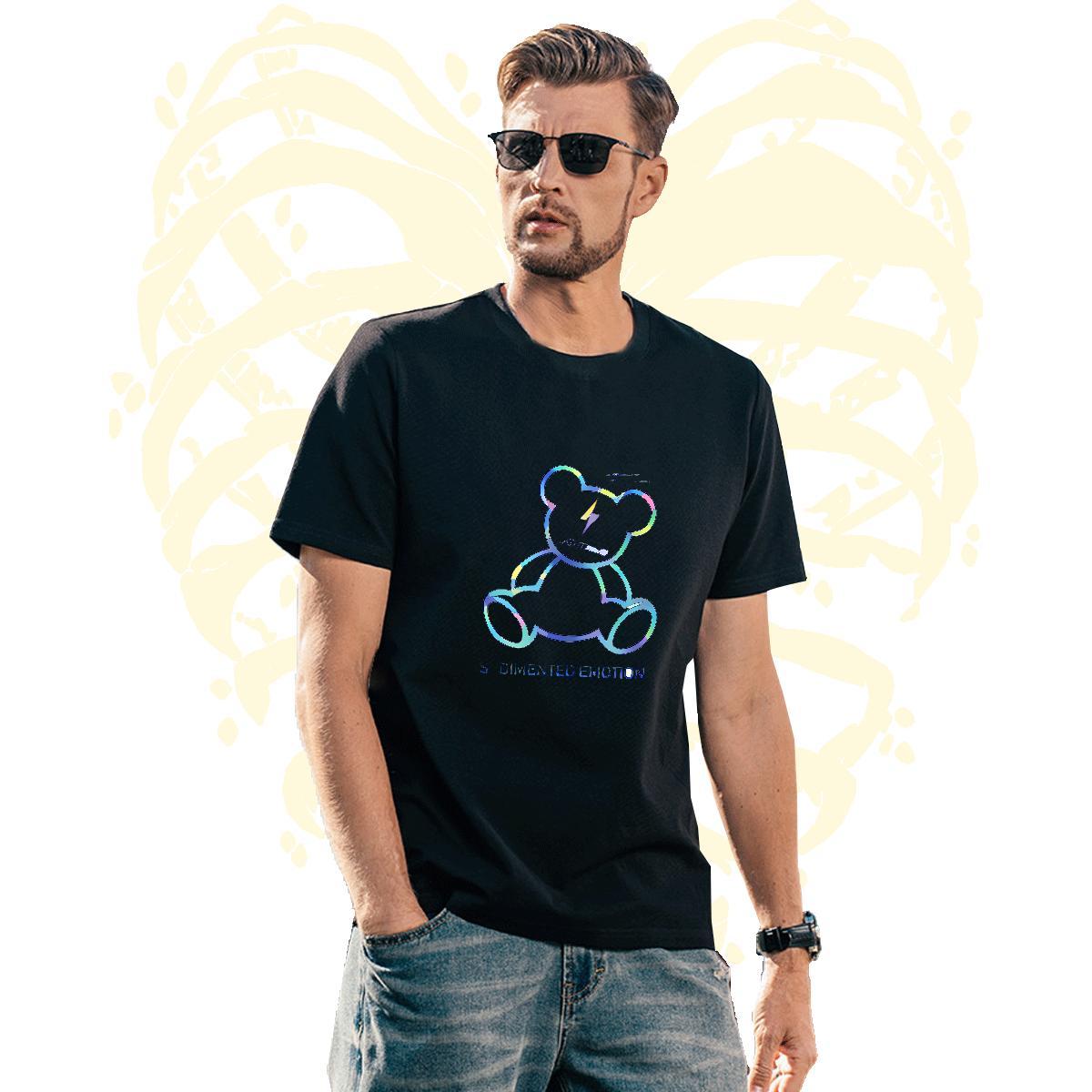 Free Shipping Men Tshirts 230g Cotton bear T-Shirts for Men Casual Daily Wear O-Neck Short Sleeve Custom Printing New Arrival Tops Shirt