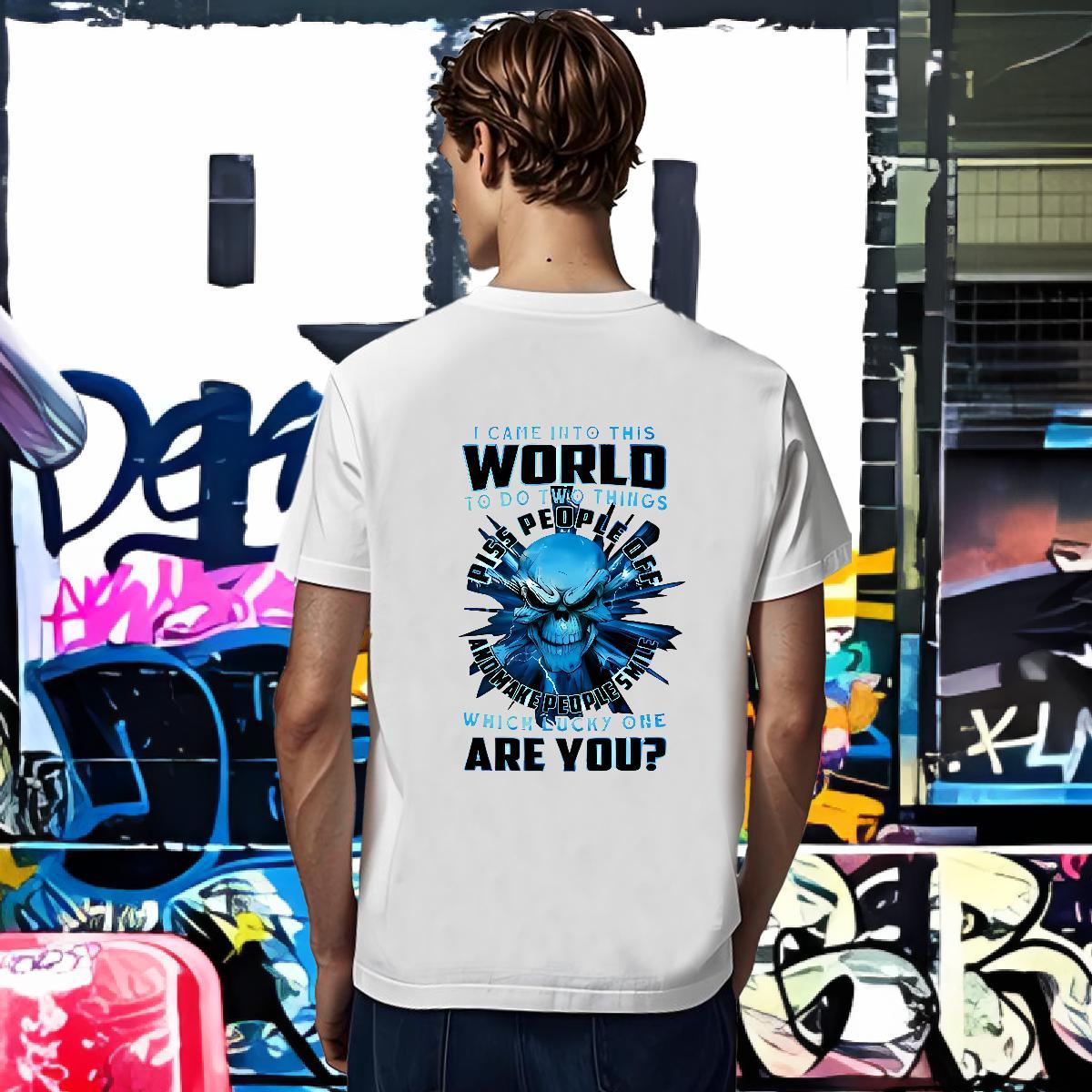 New Designer T-Shirts for Men skull Tees 230g 100% Cotton Home Outdoor Cool Customized Short Sleeve Soft Men Tshirts