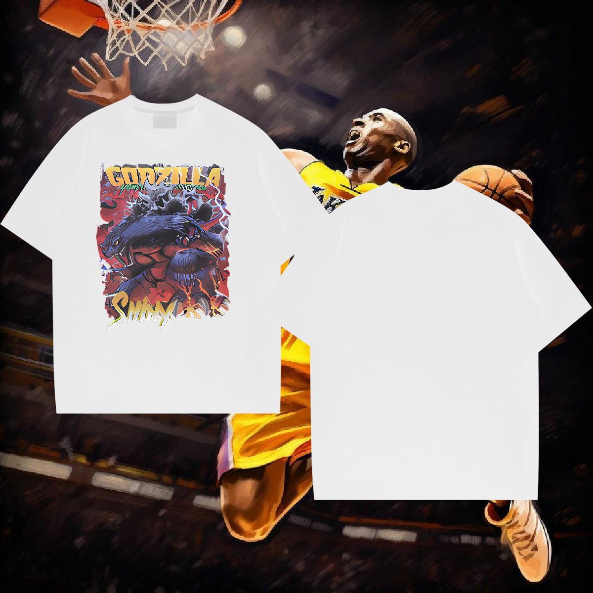 DIY Customized Men T Shirts 230g Pure Cotton leopard Hip Hop Street Tops Shirt Breathable Crew Neck High Quality Men Tshirts Custom Anime