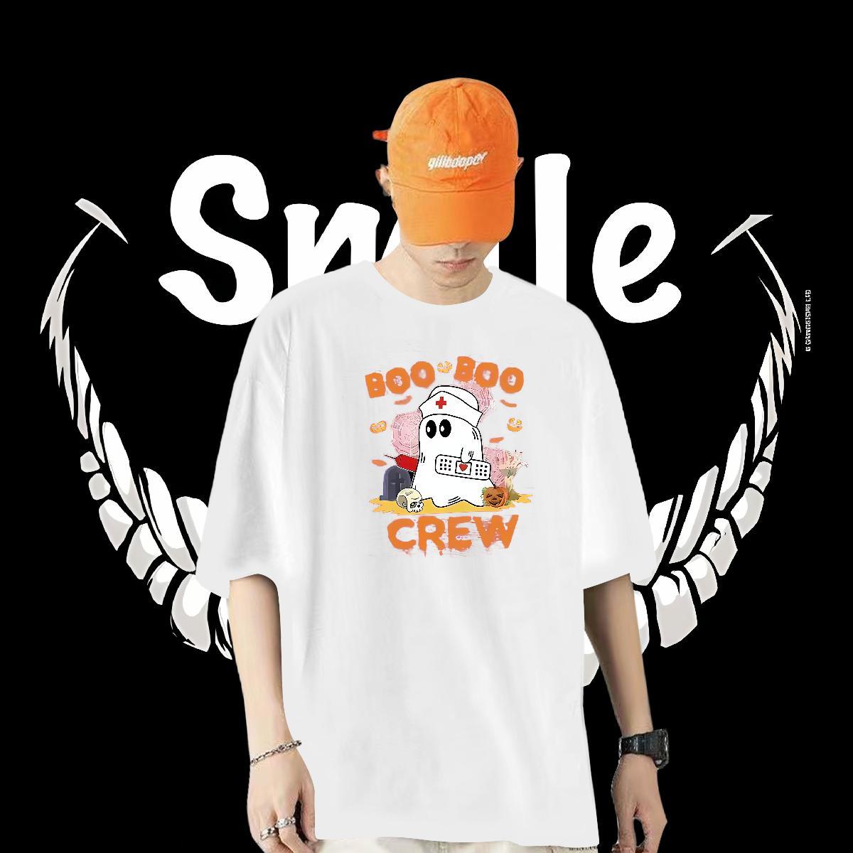 Brand T-Shirts for Men 230g Cotton halloween Sport Tops Tees Breathable Short Sleeve Classic Men Tops Tees Oversized