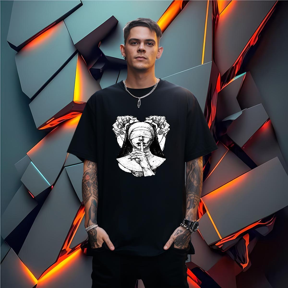 T Shirt For Man 100% Cotton 230g nun Hip Hop Street Breathable Custom Big Size Men Tshirts Casual New Loose Tops Tees