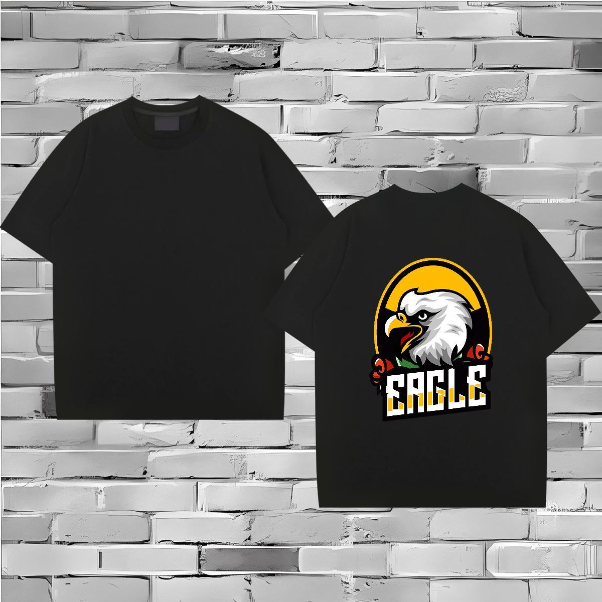 Factory Direct T Shirts Men 230g 100% Cotton eagle Street Wear Tshirts Breathable Short Sleeve Loose Fit Men Tshirts Custom Big Size