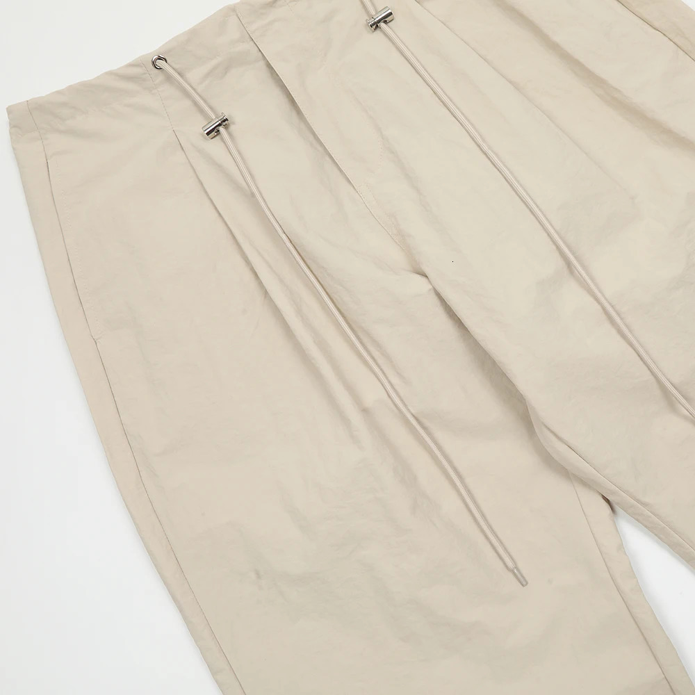 Baggy Cargo Pants Men Y2k Streetwear Bright White Straightleg Autumn Elastic Waist Wide Leg Casual Oversized Stacked Trousers 240806