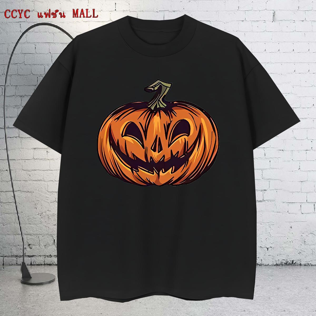 New Arrival Men T Shirts 230g 100% Cotton pumpkin Hip Hop Polos O-Neck Short Sleeve Popular Men Clothes T-Shirt DIY Anime