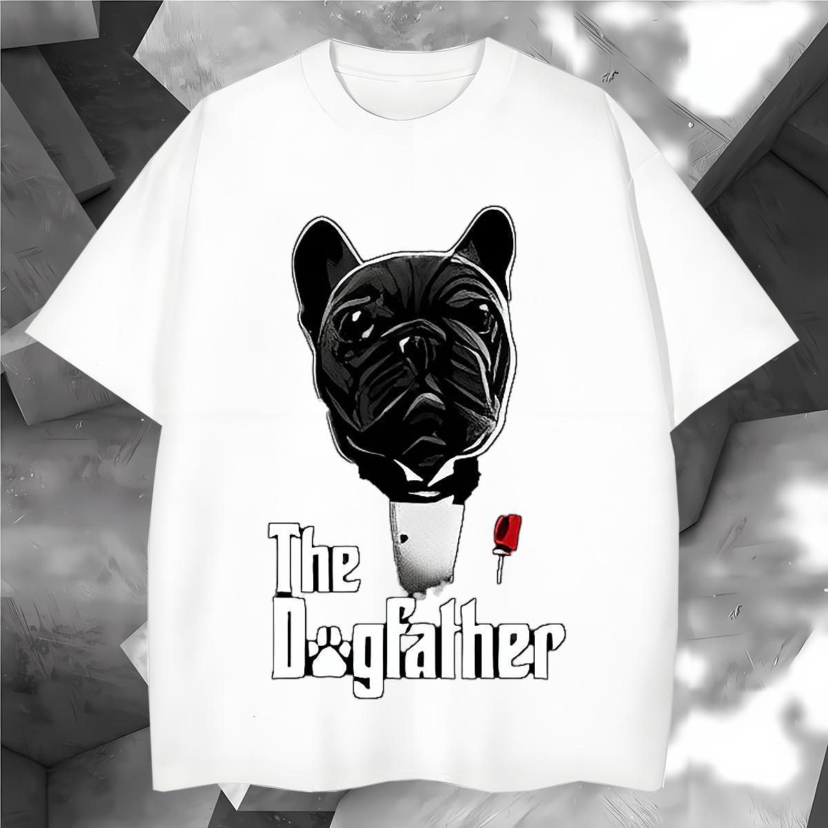 Men T Shirts 100% Cotton 230g dog Daily Outfit Short Sleeve Soft Cartoon Print Men Tops Tees Fashion Design Loose Wear