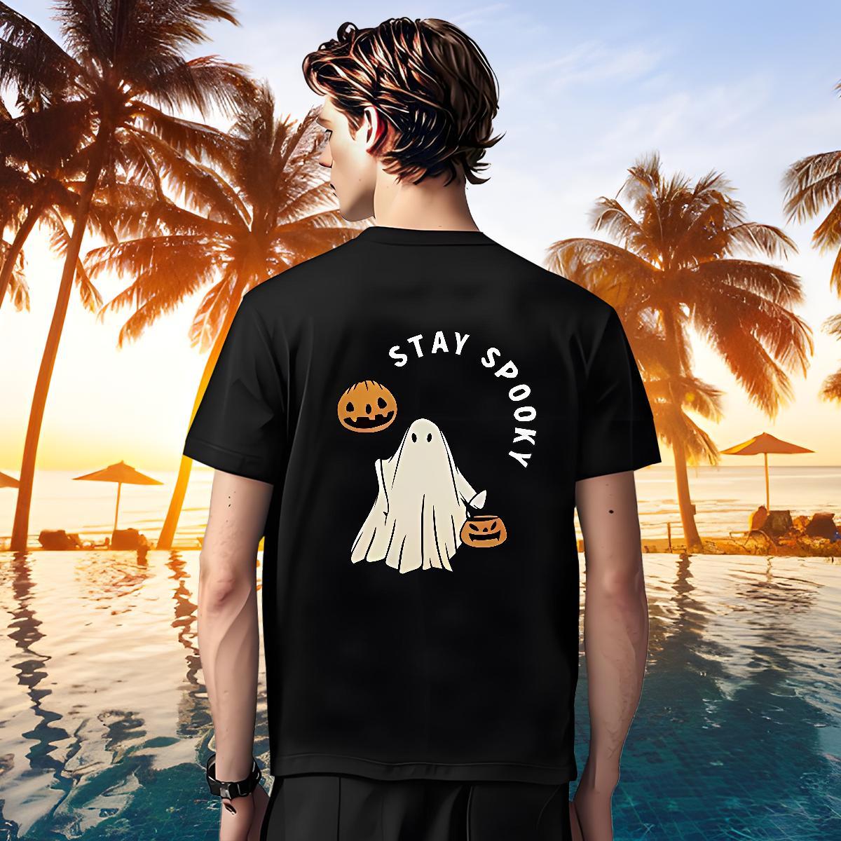 Loose Men Clothes T-Shirt 230g Cotton pumpkin Mens T Shirts Sports Casual Short Sleeve Soft Asian Size 2024 DIY Tee Shirt