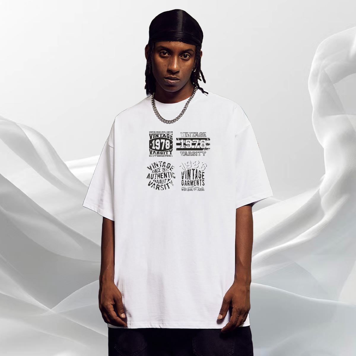 Designer Mens Tshirts 230g Pure Cotton Home Outdoor letter White Plus Size Breathable Crew Neck 2024 DIY Mens T Shirts Tops