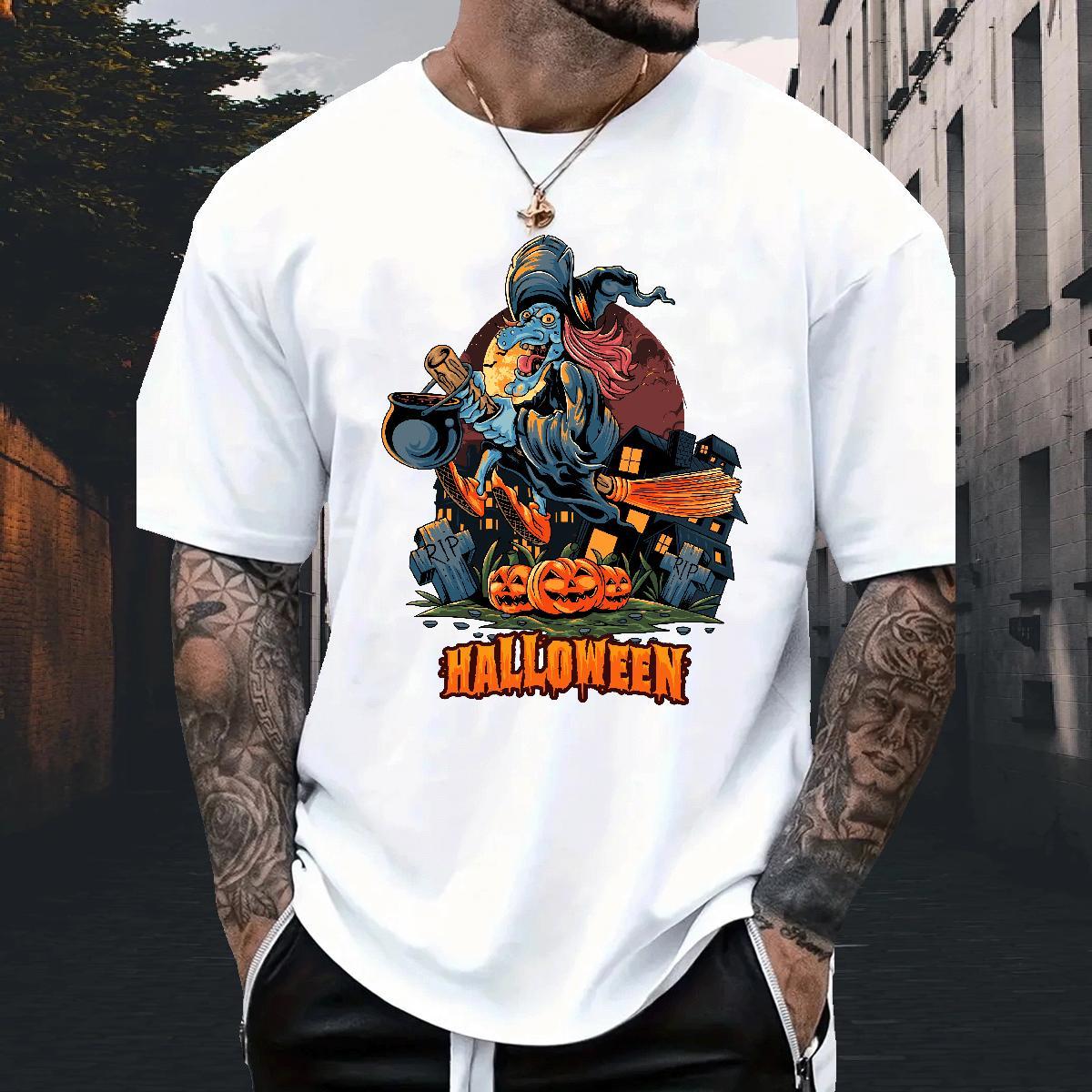2024 T Shirt For Man 230g Pure Cotton pumpkin Home Outdoor Polos Breathable Short Sleeve Comfortable Tshirt for Man Woman Custom Cartoon