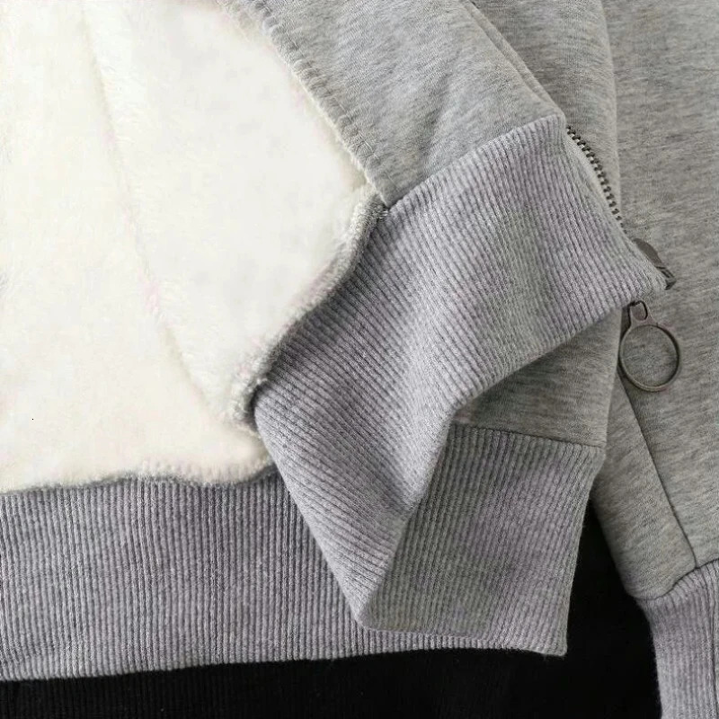 Ready Stock Women Coat Plush Jackets Solid Color Velvet Thick Warm Winter Hoodies Coat Zipper Sweatshirt Tops Winter Plus Size 240812