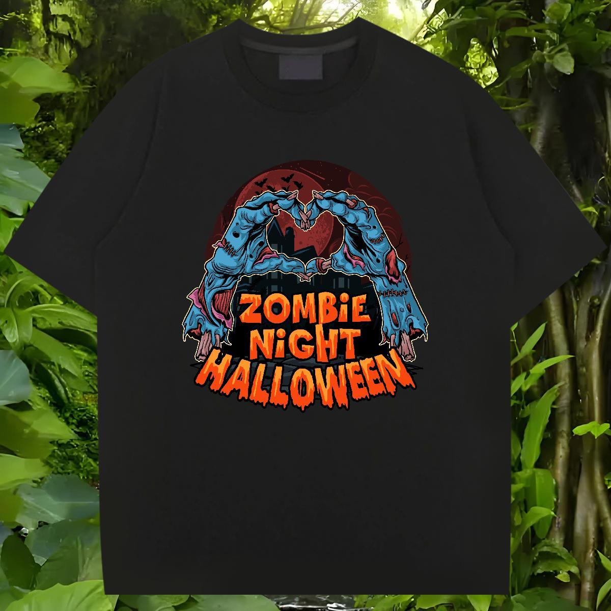 Fashion Design T-Shirts 230g Cotton Halloween Outdoor Tops Breathable Short Sleeve Wholesale Tshirt for Man Woman Custom Anime