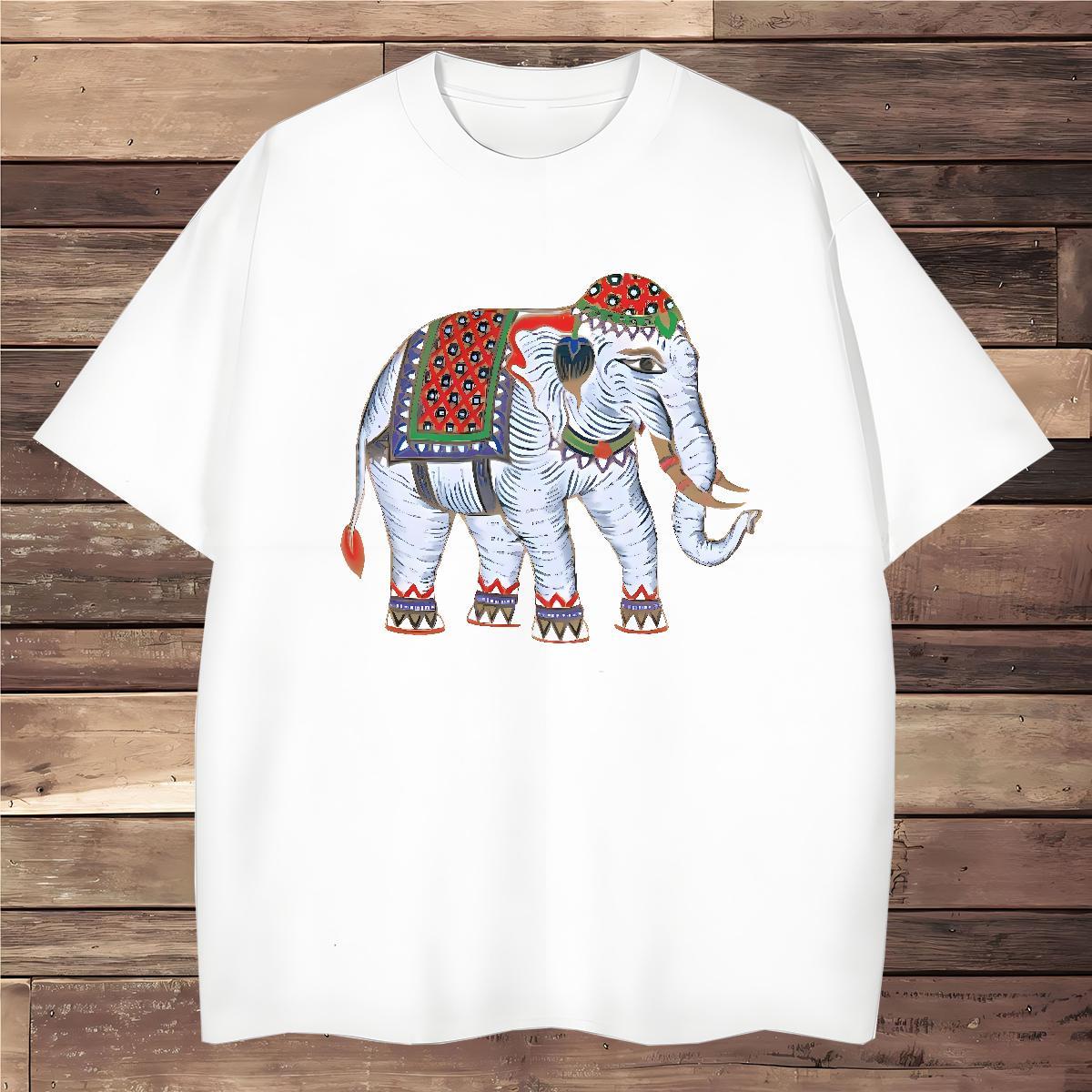 T Shirts Men 230g 100% Cotton elephant Street wear Hip Hop Crew Neck Breathable Custom Anime Couples T Shirts Stylist Popular Clothings