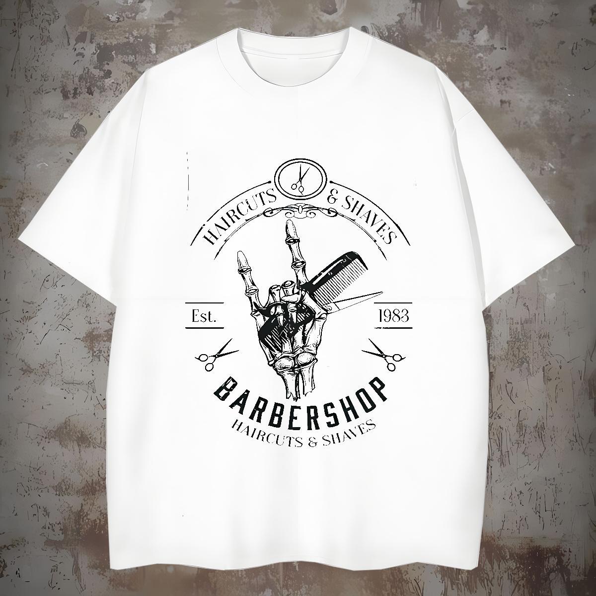 T Shirt For Man 230g Cotton hands Home Outdoor Crew Neck Black Oversized Mens Tshirts Classic Cool Top Tees