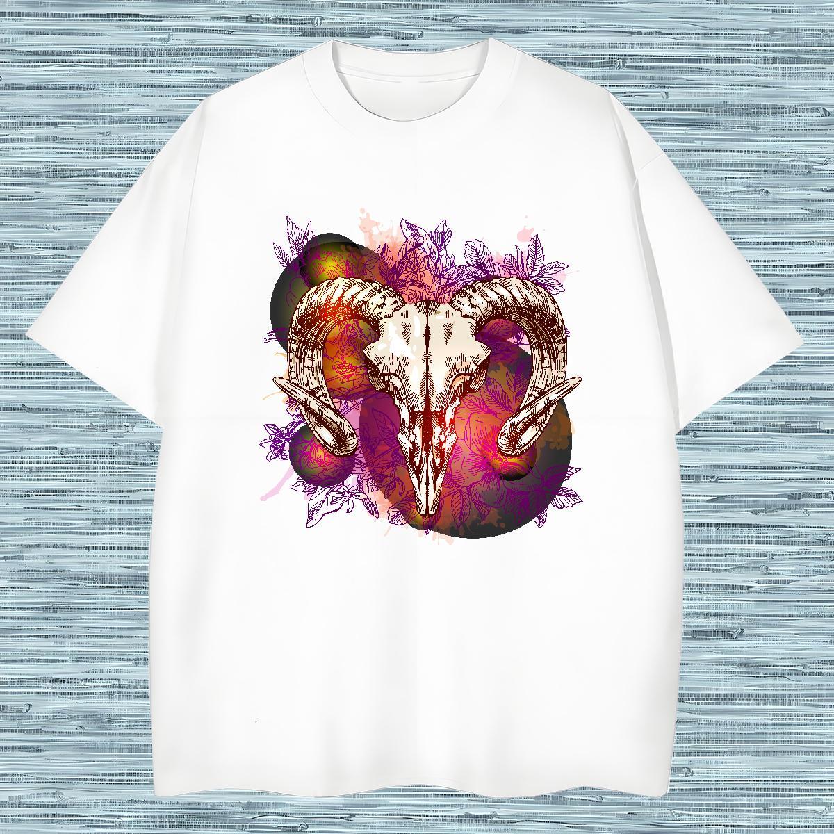 Mens T Shirts 230g 100% Cotton sheep Daily Outfit Breathable Anime Print Tshirt for Man Woman 2024 Summer Popular Wear