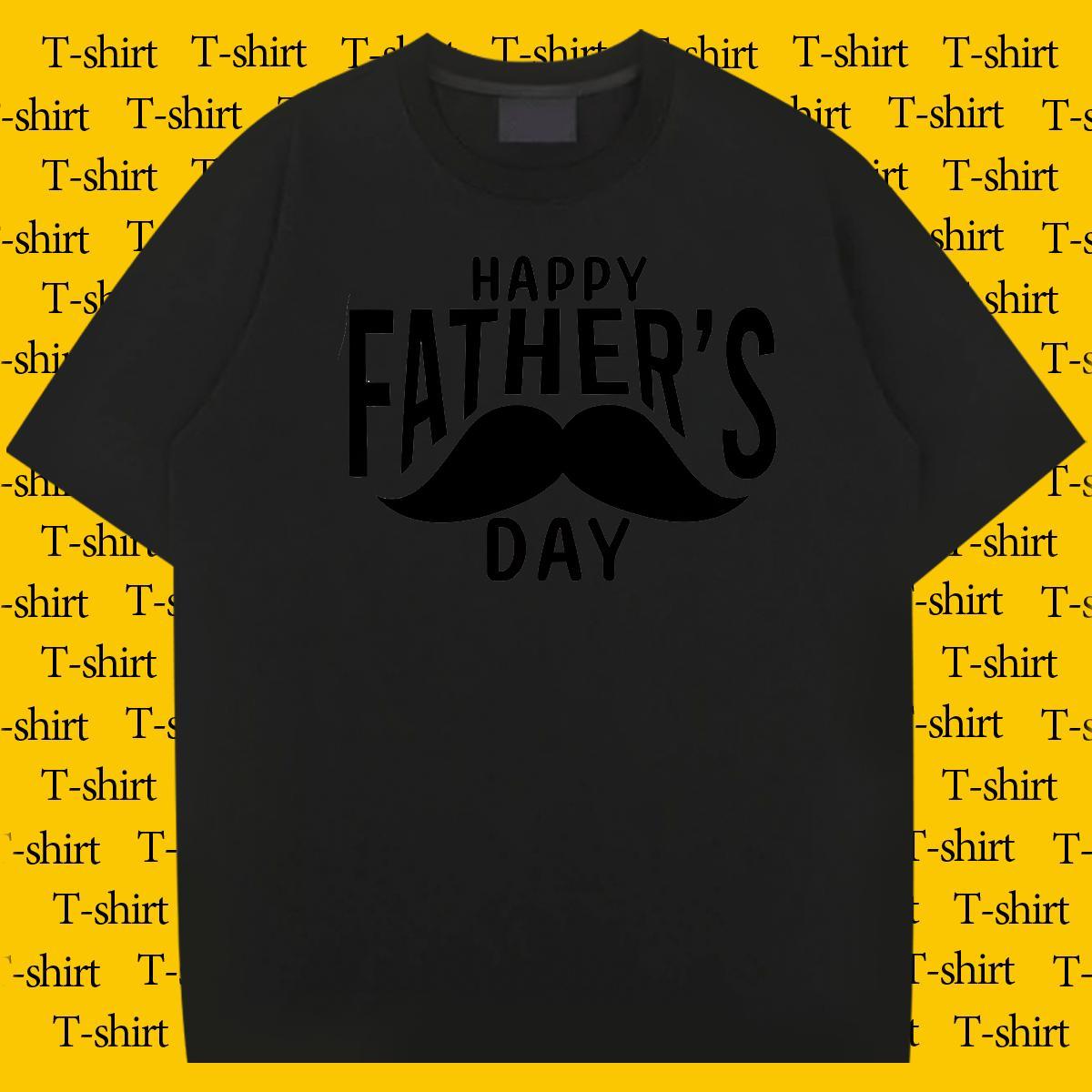 2024 Summer T Shirt For Man 230g Pure Cotton fathers day Street Wear Tops Tees Breathable Crew Neck High Quality Men Tops Tees Black White