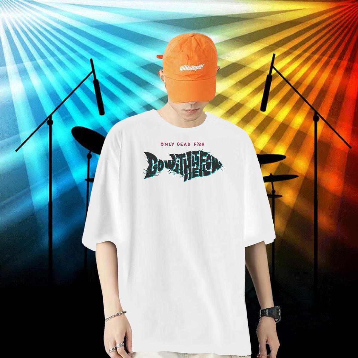 Free Shipping T Shirts Men 230g 100% Cotton Street Casual Wear O-Neck Short Sleeve Loose Fit Tshirts Custom Print Plus Size