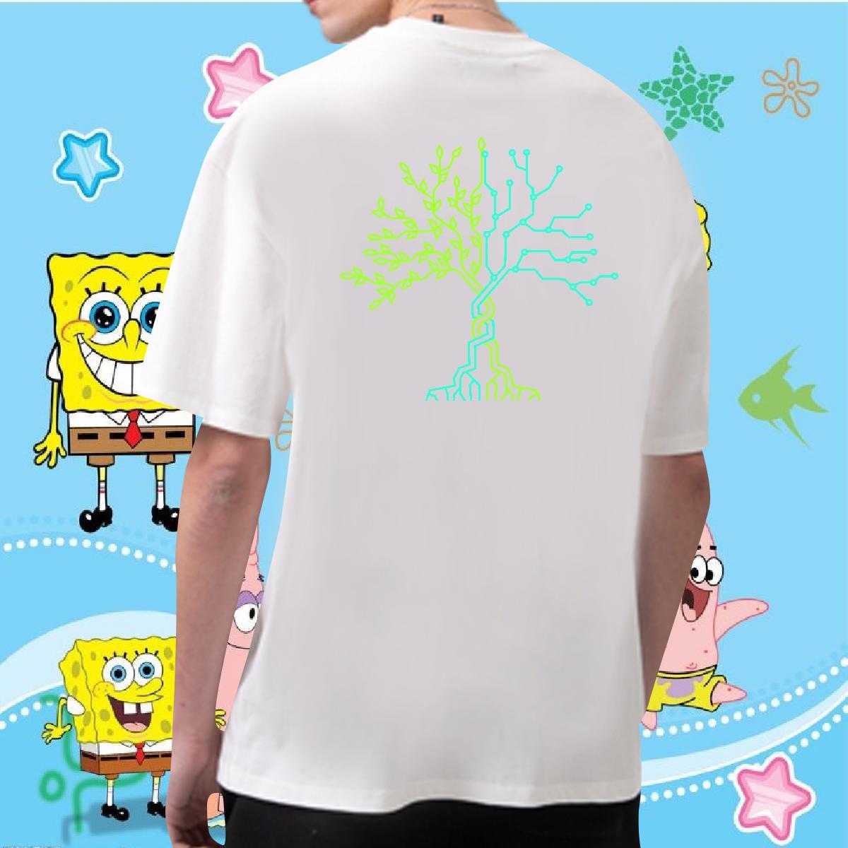 Fashion Casual T Shirt For Man 230g Pure Cotton tree Beach Tees Shirts Short Sleeve Soft Unisex Men Clothes T-Shirt Plus Size Custom